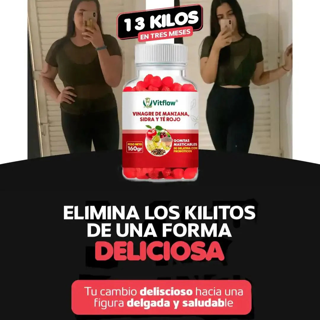 Vitflow | Gomitas Vinagre Sidra de Manzana | Quema Grasa